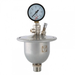 Гаситель гидроудара 1/2"нр VALTEC мембранный с манометром 0.155л