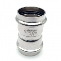 Муфта 15мм х 15мм Vieir пресс раструб-раструб для труб из нержавеющей стали