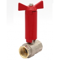 Кран шаровой с удлиненным штоком 1/2"ВР/ВР Vieir бабочка красная