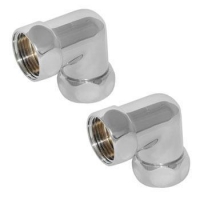 Угловое соединение 1"вр х 1/2"вр Vieir хром для полотенцесушителя