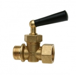 Кран трехходовый для манометра 1/2"НР/ВР Watts RM-MZ рукоятка черная