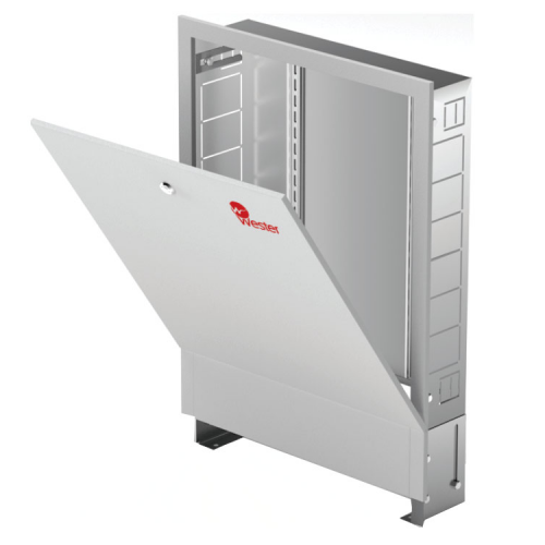 Шкаф коллекторный Wester ШРВ-1, до 2 выходов, встроенный с накладной дверцей купить в интернет магазине Санрай73