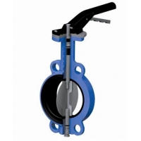 Затвор поворотный дисковый D80 PN16 межфланцевый, чугунный диск, EPDM