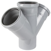 Крестовина 50x50x50/45° одноплоскостная канализационная Valfex
