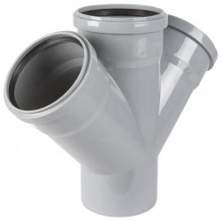 Крестовина 50x50x50/45° одноплоскостная канализационная Valfex