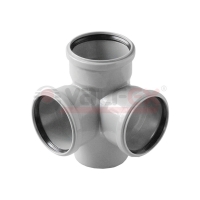 Крестовина 110x110x110/90° двухплоскостная канализационная Valfex