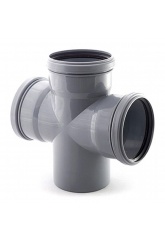 Крестовина 110x110x110/87,5° одноплоскостная канализационная Valfex