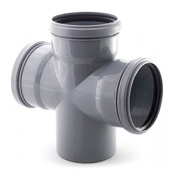 Крестовина 110x110x110/87,5° одноплоскостная канализационная Valfex