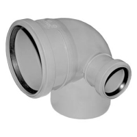 Отвод 110x50/87° правый канализационный Valfex