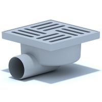 Трап горизонтальный  50 (150х150) н/рег решетка пласт, СУХОЙ TQ5110 ЭКОНОМ Ани Пласт