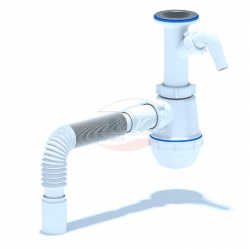 Сифон А2005 для мойки Ани 1 1/2*40 Грот с носиком, с гофрой 40х40