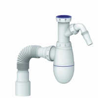 Сифон B520V 1 1/2*40 без выпуска UNICORN с носиком, с переходником 40*32, с гофрой 40*40*50