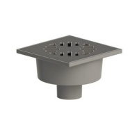 Трап вертикальный 50 сухой механический затвор ПП мет. решетка 150*150 ТАТПОЛИМЕР