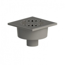 Трап вертикальный 50 сухой механический затвор ПП мет. решетка 150*150 ТАТПОЛИМЕР