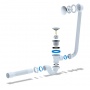 Сифон EC155GS для ванны Ани прямоточный, выпуск 40, Click-Clack, перелив, грибок-сетка, гибкая труба
