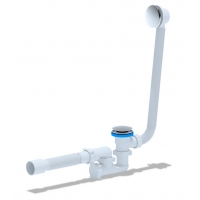 Сифон EC255GS для ванны Ани регулируемый, выпуск 40, Click-Clack, перелив, грибок-сетка, гибкая труб