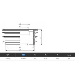 Переходник 110/50 канализационный внутренний Ostendorf
