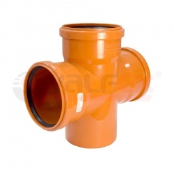 Крестовина 110х110х110х87,5° одноплоскостная для наружной канализации Valfex