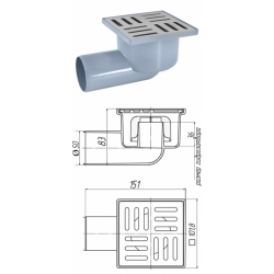 Трап горизонтальный  50 (100х100) TA5102 Ани Пласт