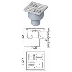 Трап вертикальный  50 (100х100) ТА5202 Ани Пласт