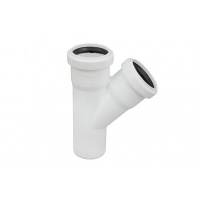 Тройник 50х50/45° канализационный Политэк ПП БЕСШУМНЫЙ белый
