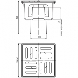Трап вертикальный  50 (100х100) СУХОЙ TQ5202 Ани Пласт
