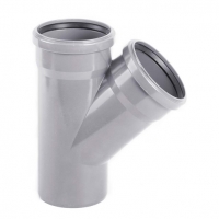 Тройник 50х50/45° канализационный Valfex