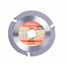 Пильный диск Эврика по дереву для УШМ, размер 125x22x3 зуба, 9020-125-22-3T Sturm!