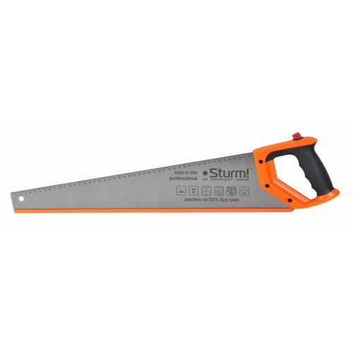 Ножовка по дереву с карандашом, 550 мм, 11-12 зуб/1", каленый 3D зуб, Sturm! купить в интернет магазине Санрай73