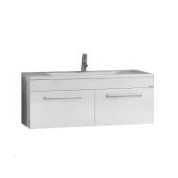 Тумба АКВАТОН Мадрид 120 М белый 2 ящика, под раковину Премьер М 120