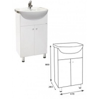 Подстолье Глория 50 (белый) 2 двери под раковину Ладога-50 СТК