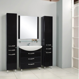 Тумба АКВАТОН Ария 80Н черная под умывальник Смайл 80