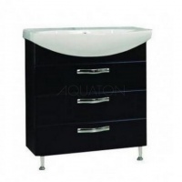Тумба АКВАТОН Ария 80Н черная под умывальник Смайл 80