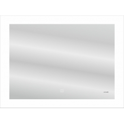 Зеркало: LED 060 pro 80*60, с подсветкой, антизапотевание, часы (KN-LU-LED060*80-p-Os) 