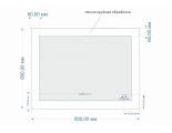 Зеркало: LED 060 pro 80*60, с подсветкой, антизапотевание, часы (KN-LU-LED060*80-p-Os) 