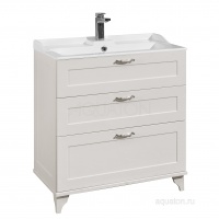 Тумба АКВАТОН Леон 80 Н дуб белый, под раковину Фабиа 80