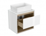 Тумба под раковину LOUNA 60 со столешницей подвесная (SZ-LOU60-BL/Wh), белая, Сорт1