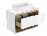 Тумба под раковину LOUNA 80 со столешницей подвесная (SZ-LOU80-BL/Wh), белая, Сорт1