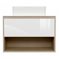 Тумба под раковину LOUNA 80 со столешницей подвесная (SZ-LOU80-BL/Wh), белая, Сорт1