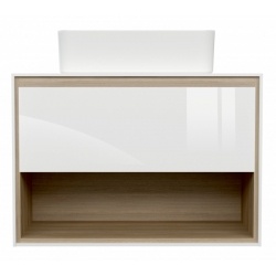 Тумба под раковину LOUNA 80 со столешницей подвесная (SZ-LOU80-BL/Wh), белая, Сорт1