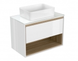 Тумба под раковину LOUNA 80 со столешницей подвесная (SZ-LOU80-BL/Wh), белая, Сорт1