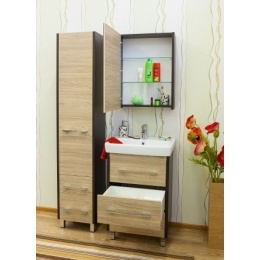 Тумба Ларго-60 венге, вяз швейцарский, под раковину Тигода-60 Sanflor