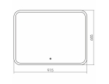 Зеркало Mixline Стив-2 915*685 сенсорный выключатель, светодиодная подсветка+ подогрев
