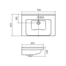 Раковина Santek Миранда 70, накладная на тумбу