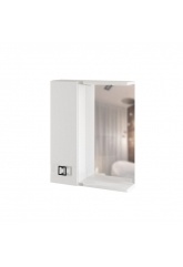 Зеркало-шкаф Mixline Квадро-55, левый с подсветкой