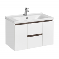 Тумба АКВАТОН Рене 80 белый/грецкий орех под раковину Миранда 80