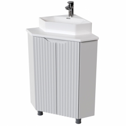 Тумба для ванной Mixline Корнер белая,угловая под умывальник Line-45