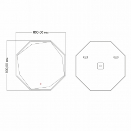 Зеркало Mixline Оттавия 800*800 (ШВ) сенсорный выключатель