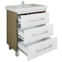 Тумба Ларго-80 белый, вяз швейцарский, под раковину Фостер-80/Тигода80/Q80 Sanflor