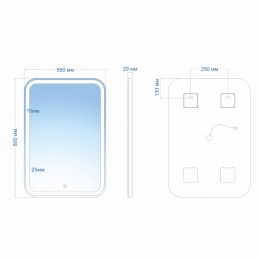 Зеркало Mixline Мальта-2 550*800 (ШВ) сенсорный выключатель